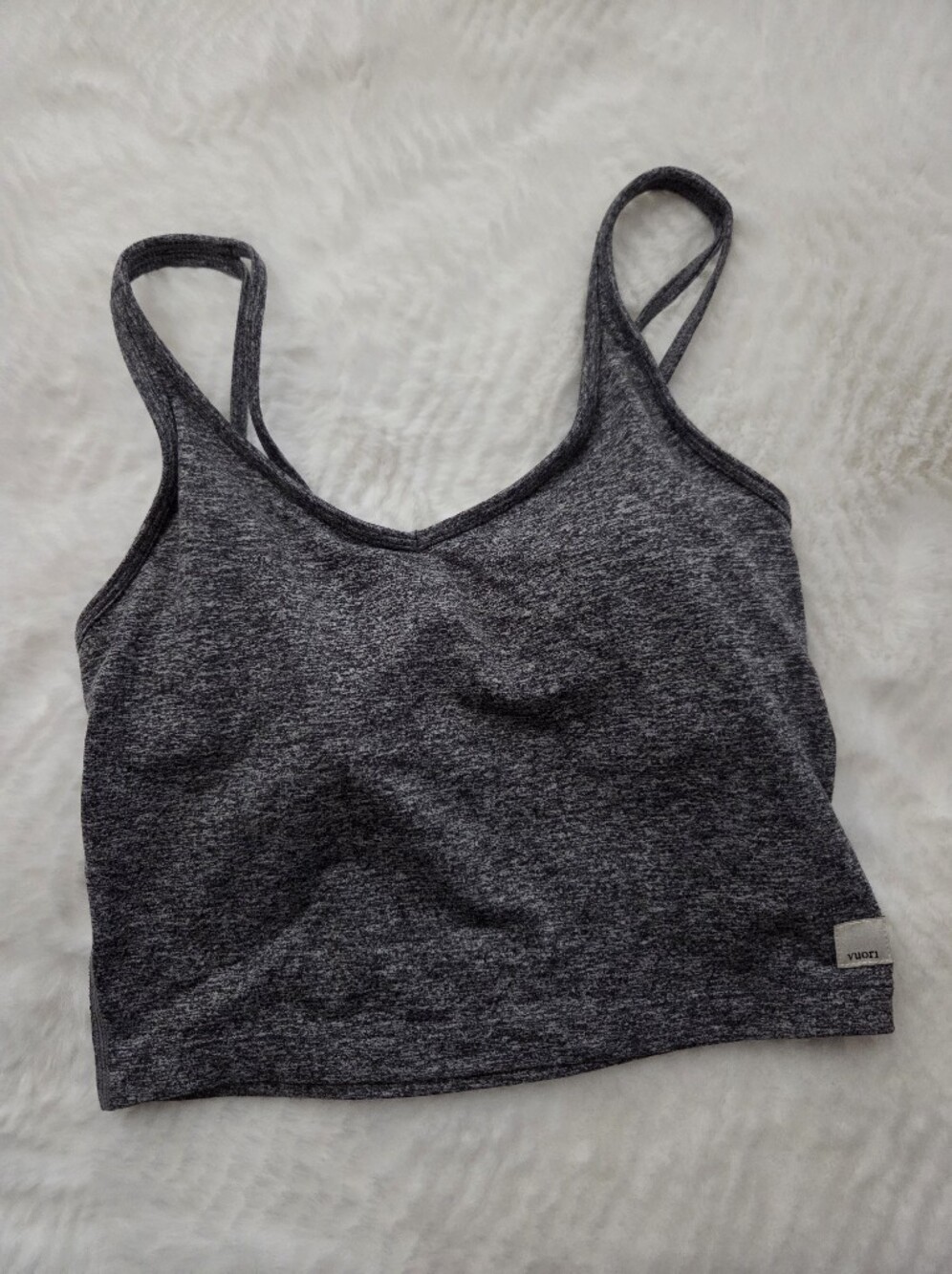 Vuori Heathered Charcoal Sports Bra Cami